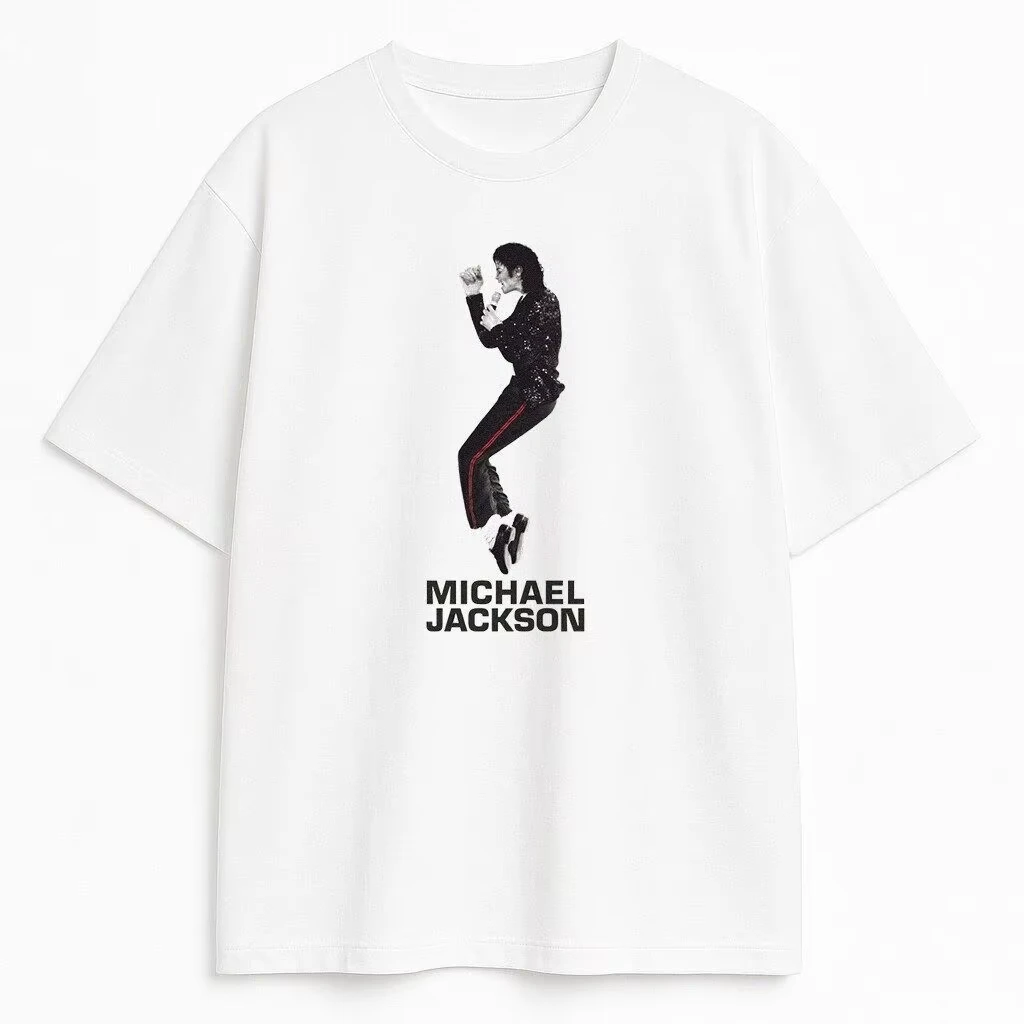 Michael Jackson Billie Jean Signature T-Shirt Baumwolle Grafik-Shirt Herren Damen Sommer Streetwear – Detail 5