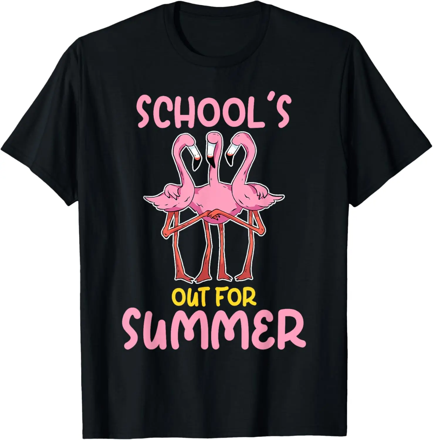 Camiseta del último día de clases para profesores con diseño de flamenco, escuelas cerradas por verano