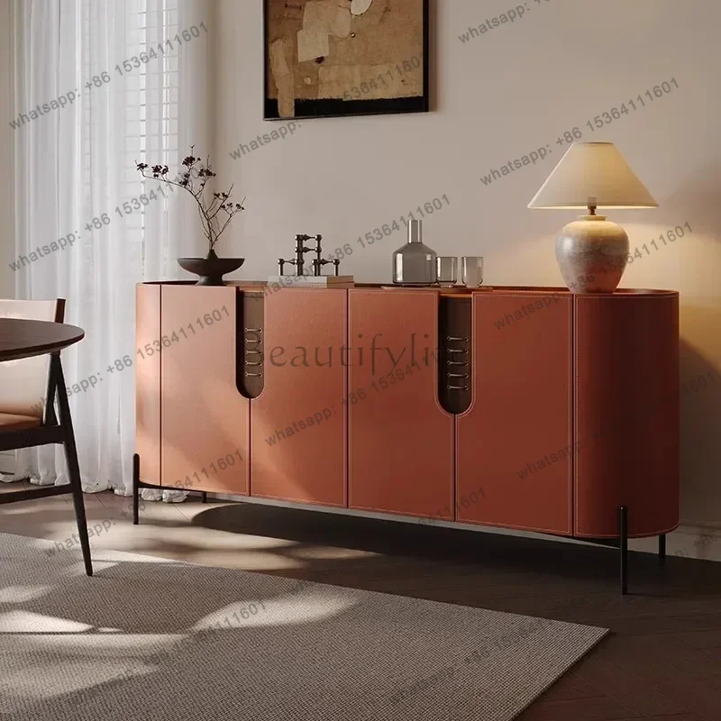 LDLocker Storage Locker Living Room Cabinets Display Cabinet Italian Saddle Leather Cabinet Rock Slab Modern   Capacity