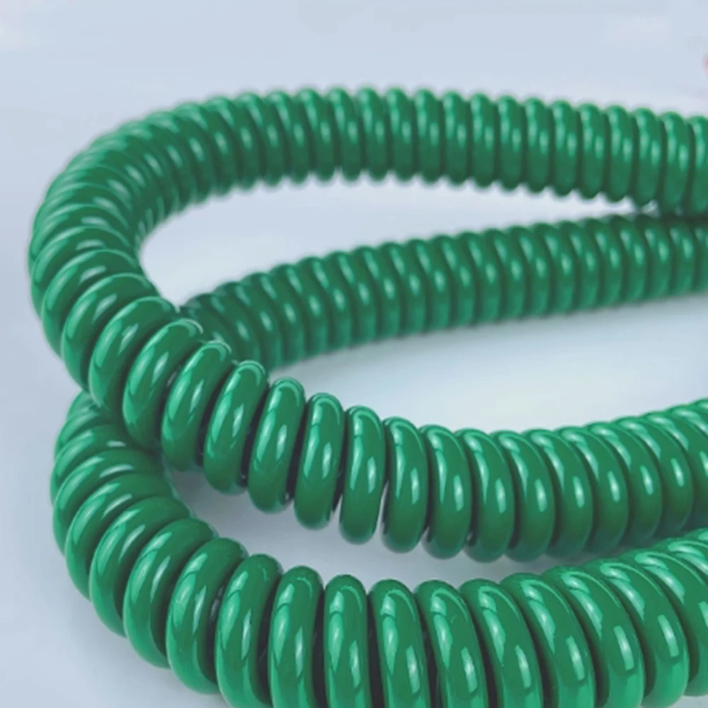 

Customized Spring Wire Single Core/1 Core 2.5 Square Green Grounding Spiral Retractable Wire Static Cable