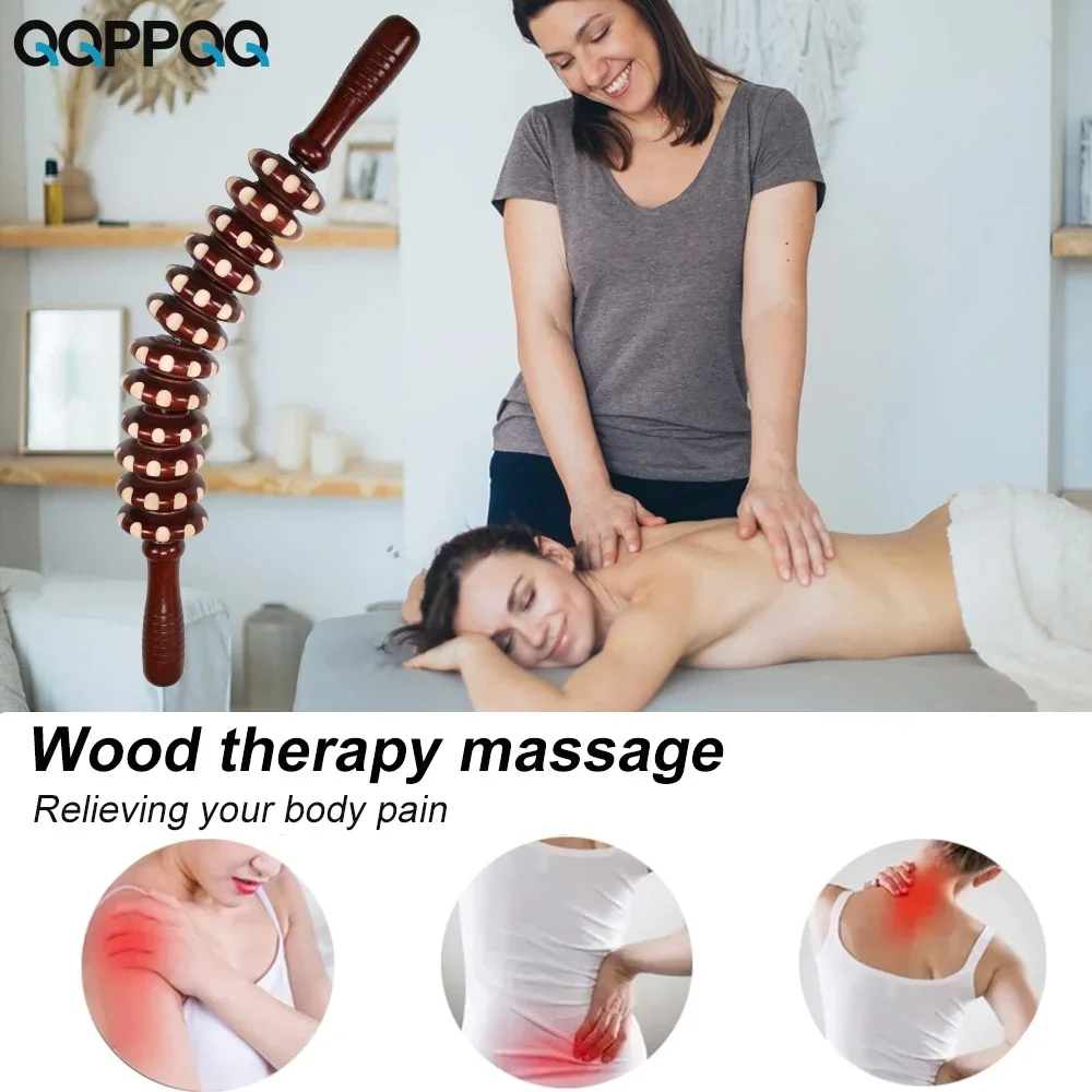 

1PC Wooden Massage Roller for Waist and Thigh, Multi-Functional Body Roller for Cellulite Reduction and Muscle Tension