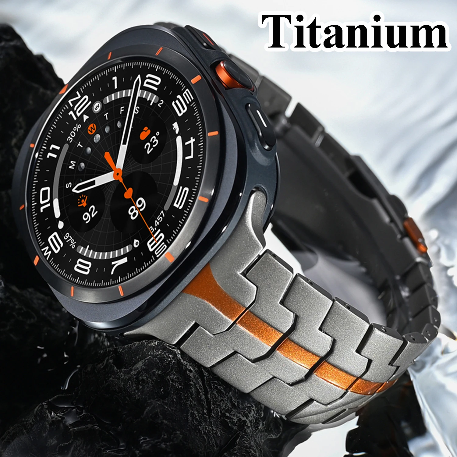 حزام التيتانيوم لساعة سامسونج جالاكسي الترا 2025 2024 سوار معدني فاخر لسامسونج جالاكسي الترا 47 مللي متر لا فجوات كوريا #1