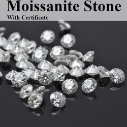 Moissanite Stone Small Size 0.8mm~2.9mm 1.0ct / Pack D Color Round Cut Gemstone for Charm Jewel Making with Certificate