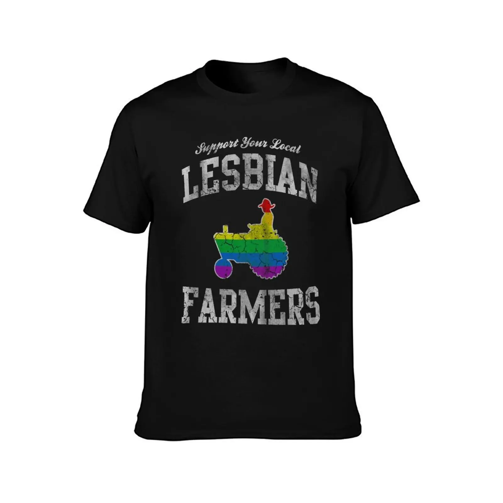 Support Your Local Lesbian Farmers T-Shirt, Summer Casual Cotton Tee, Oversized Streetwear Tops, Vintage Graphic Print