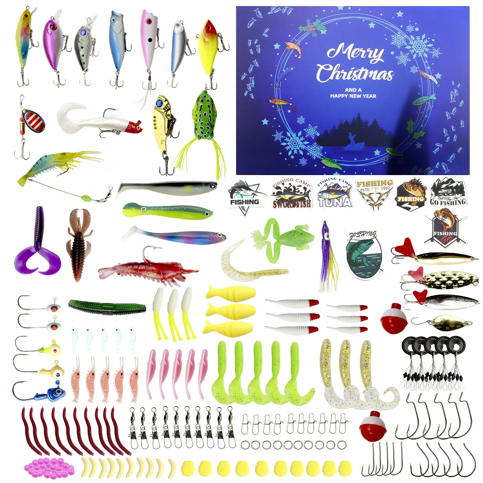 

Fishing Advent Calendar 2025 24-Day Fishing Lure Set, for Men Merry Christmas Advent Calendar for Boy Friend New Year Gift