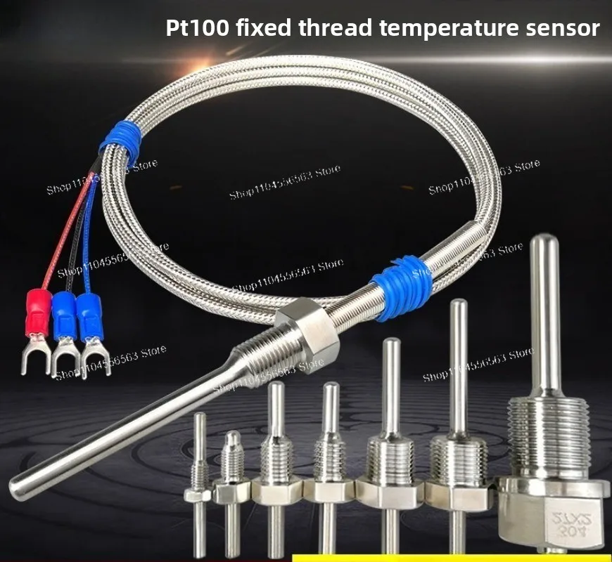 Stainless Steel Waterproof Fixed Thread Pt100 Platinum Thermistor Temperature Sensor K/E Thermocouple Temperature Probe