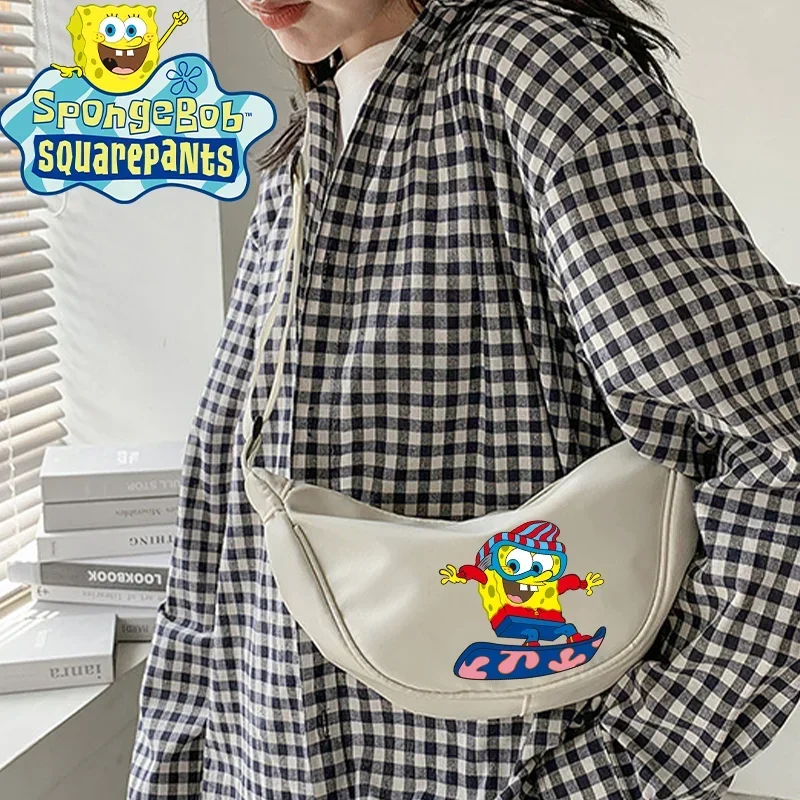 SpongeBob SquarePants Satchel Patrick Kawaii Crossbody Bag Canvas Portable Phone Makeup Bags Fashion Trends Shoulder Y2k Gift