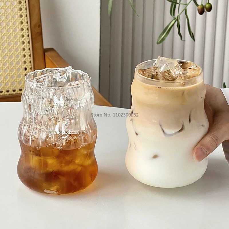 Ins Restaurant Iced American Coffee Cup Latte Juice Cup Cold Drink Drink Glass Cup Fruit Tea Cups Mug  Water Glass Drinkware