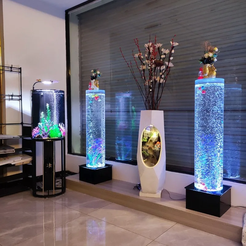 Custom Bubble Water Wall Partition Indoor Decorative Room Divider Panel Screen Living Multi-Color Light Changing Make a Fortun