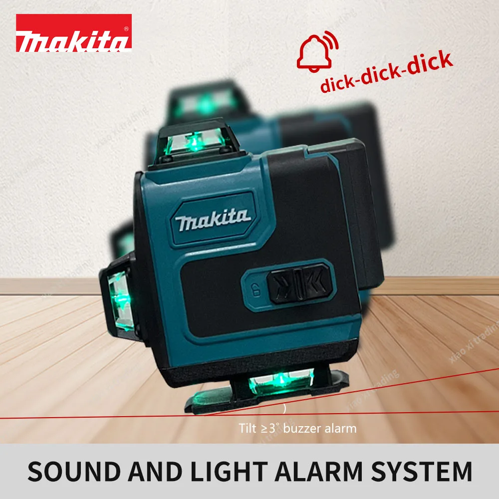 Makita 3D-4D 16 Lines High-precision 360°  Horizontal Vertical Green Laser Level  Wall Mounted Portable Electric Tools