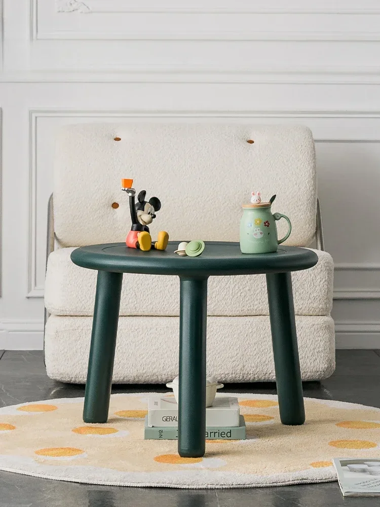 Simple Plastic Sofa Side Table for Living Room Round Coffee Table Nordic Kindergarten Small Table image 3