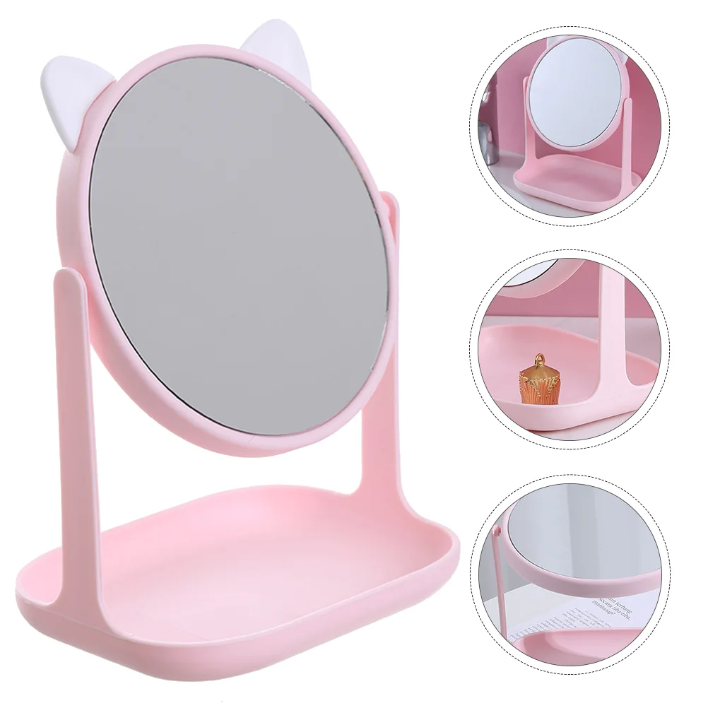 

Foldable Cat Ear Makeup Mirror Vanity Mirrors Lip Sleeping Mask Abs Kit Desktop