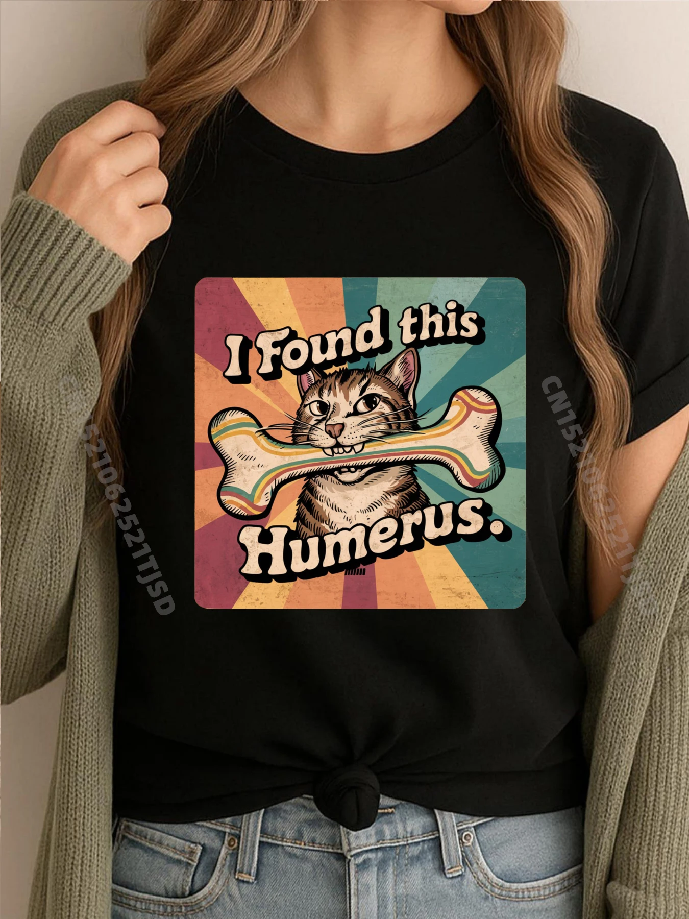 

Хэллоуин Юмористический Забавный Скелет Я нашел эту ручным котом Camisas Basicas Hombre Футболка Хэллоуин