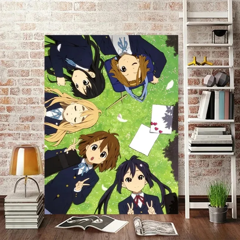 Japan Classic Anime Music K-On! Poster Print Cute Beautiful Girl Band HD 4K Canvas Painting Wall Art Home Living Room Decorative