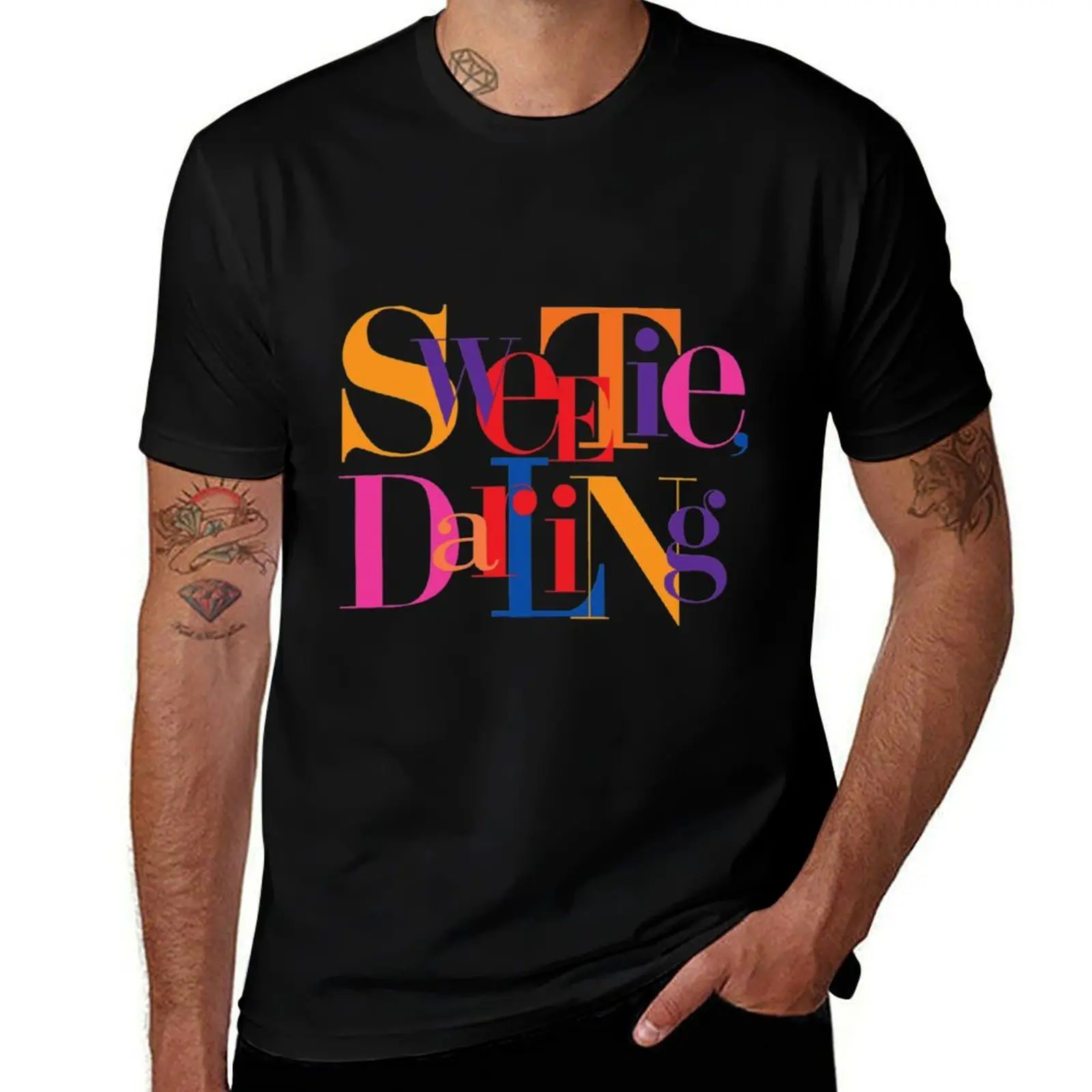 Absolutely Fabulous Sweetie Darling Fitted Scoop T-Shirt Lightweight Sport Basic T-Shirt