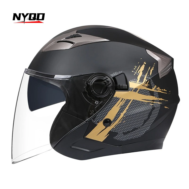 

New Double Visors Men's Motorcycle Helmet For Women Racing Safety Protective Riding 3/4 Bike Limited Edition Professional Casco
