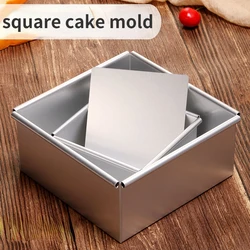 1pc Square Aluminum alloy template Removable Bottom cake mold Pattern bakeware baking dish Die decorating tools
