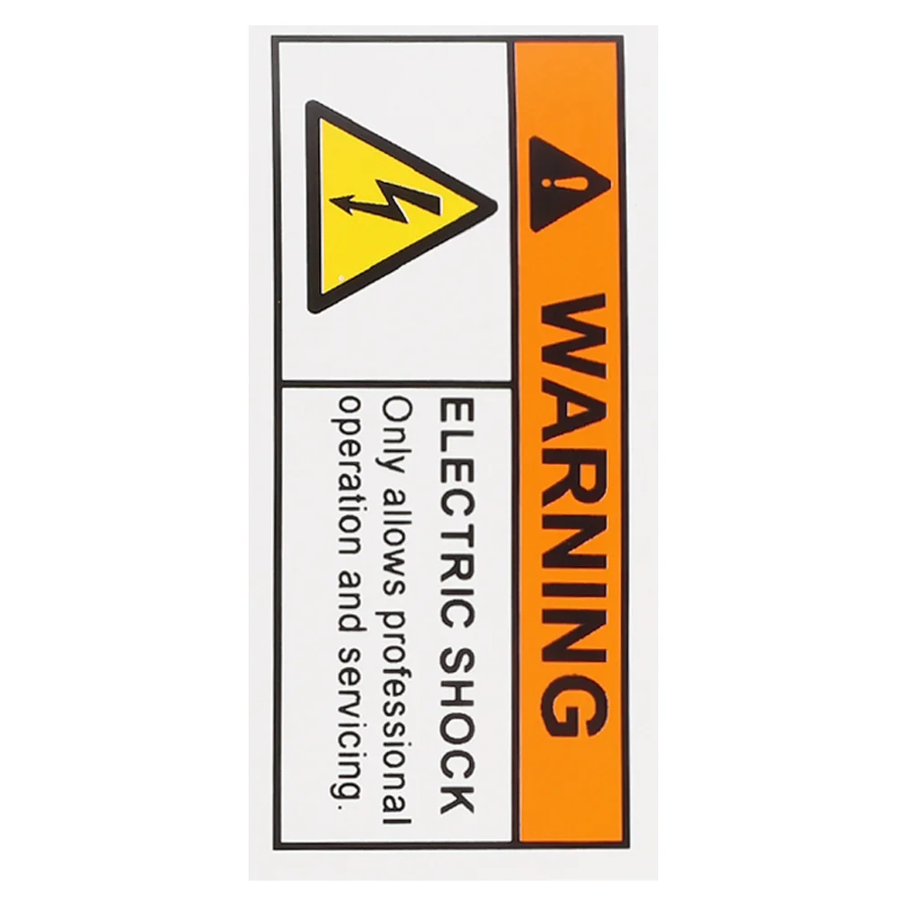 Electrical Shock Safety Sticker Clear English and Chinese Warning Label for High Voltage Hazard Maintenance Use in Factory