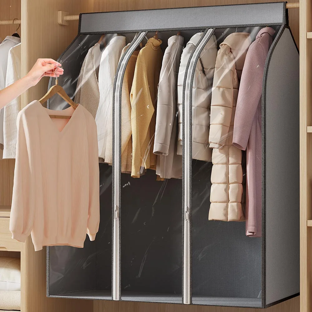 Hanging Garment Bags for Storage Well Sealed Clothes Dust Cover Clothing Storage Bag with Zipper for Hanging Shirts, Coats