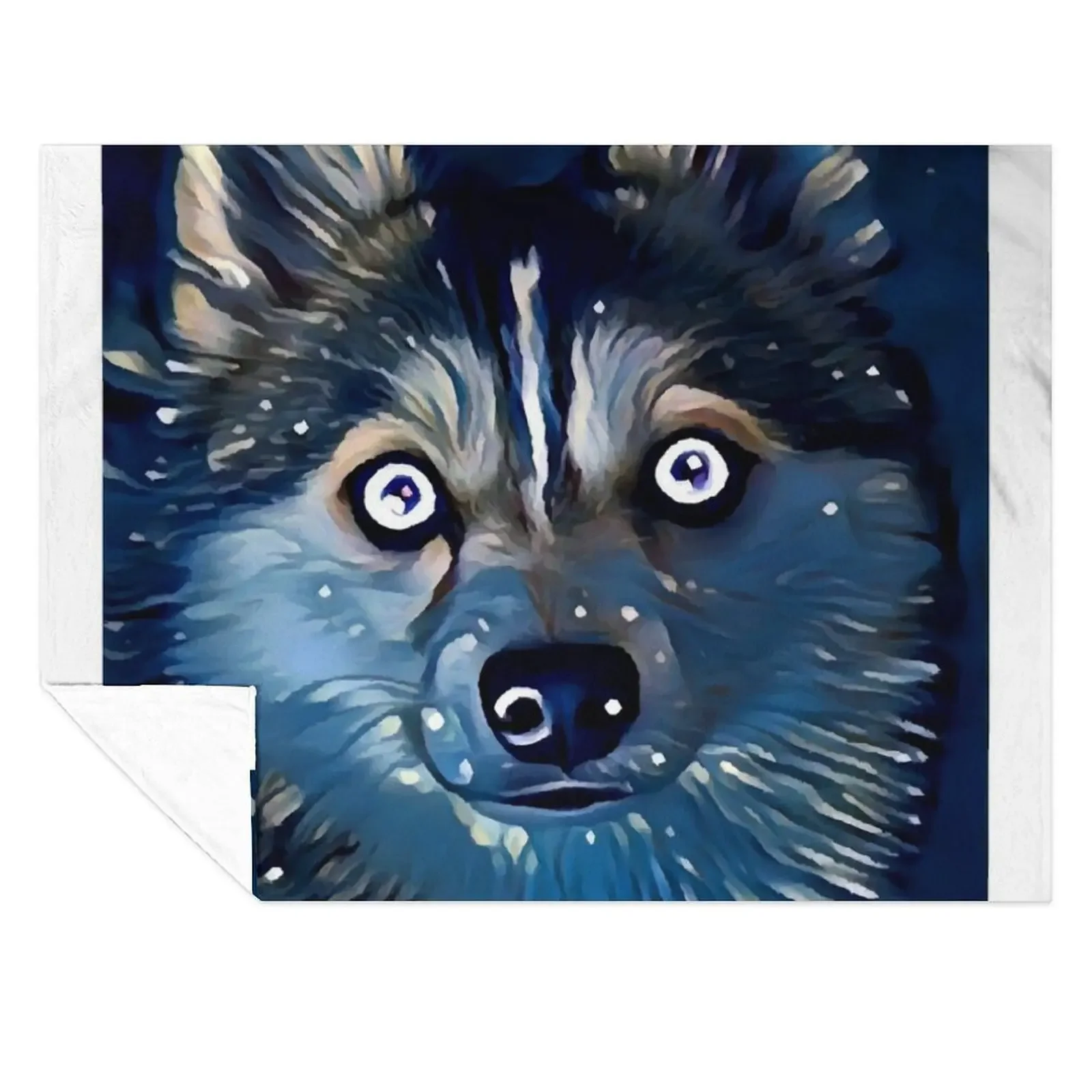 

Pomsky Throw Blanket For Sofa Thin Plaid on the sofa Luxury Brand manga Blankets