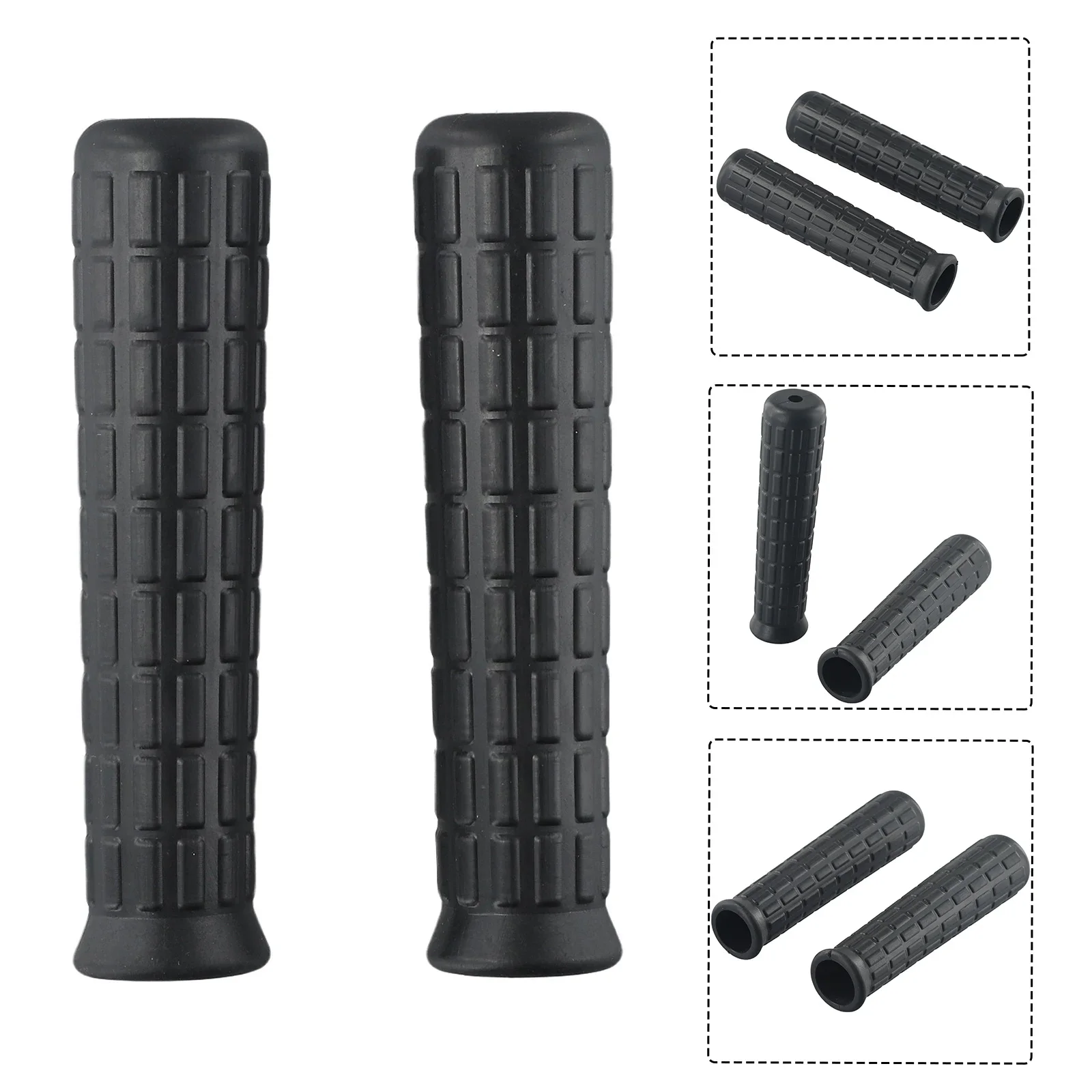 Maniglie in gomma per carriola da 2 pezzi Tubi rotondi Maniglie di ricambio nere Maniglia in gomma con foro tondo Manicotto in gomma antiscivolo in PVC