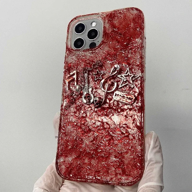 4088 Original 3D funda para teléfono móvil hecha a mano nota escarlata oscura estilo gótico Horror Punk personalizado regalo de Navidad y Halloween