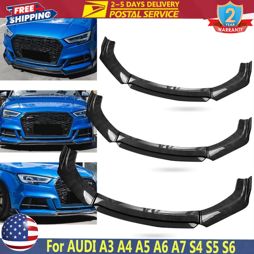 

Передний бампер из углеродного волокна, спойлер, диффузор для AUDI A1 A3 A4 A5 A6 S4 S5 S6 2002 ~ 2021 года, защита бампера всех моделей