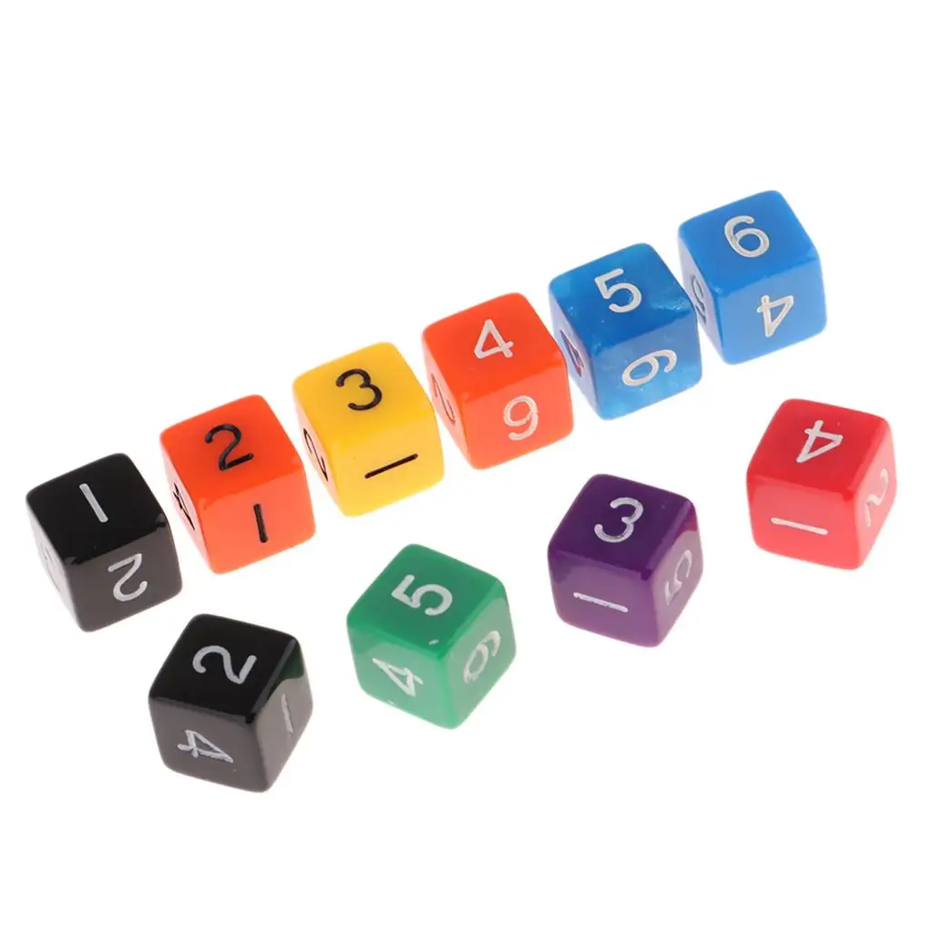 Acrylic Math Board Game Dice Six Sided Dice Set Kids Educational Table Game Accessory for RPG Play