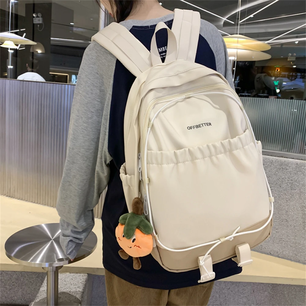 Fashion High Quality Nylon Women's Backpack Large Capacity Solid Color New Ladies Shoulder Bag Student Travel Bags Bolso Mujer