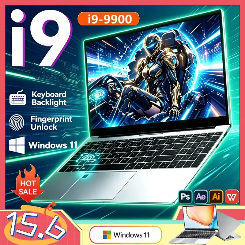Intel Core I9-9900 2026 NEW Portable Ultra Gaming Laptop 32GB RAM 1TB/2TB SSD 15.6