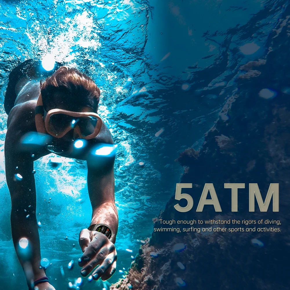 Rainbuvvy DM58 GPS Смарт-часы 1,43-дюймовый AMOLED-дисплей Поддержка ГЛОНАСС BDS Galileo NAVIC QZSS 5ATM Водонепроницаемые умные часы