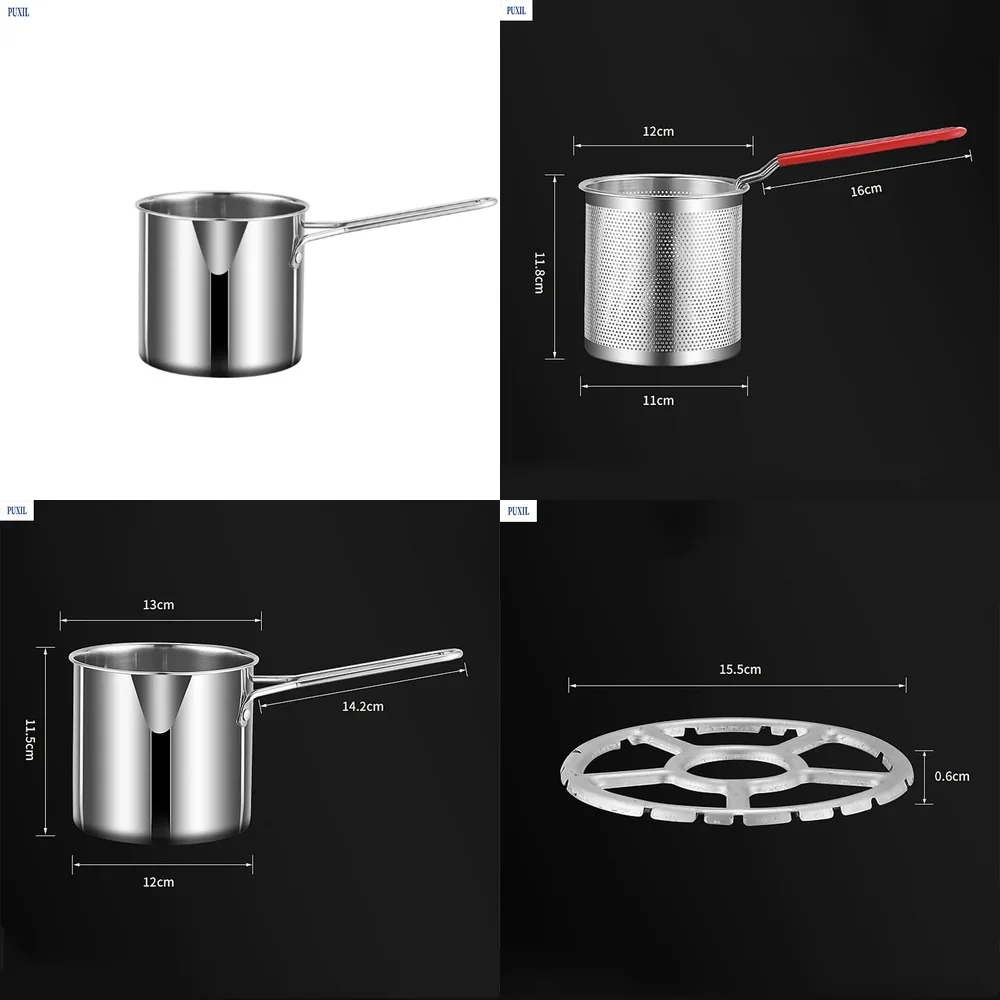 New Deep Fryer for Japanese Milk Pot 304 Stainless Steel Electric Deep Fryer with Frying Basket Auxiliary Food Pot Deep Fryer