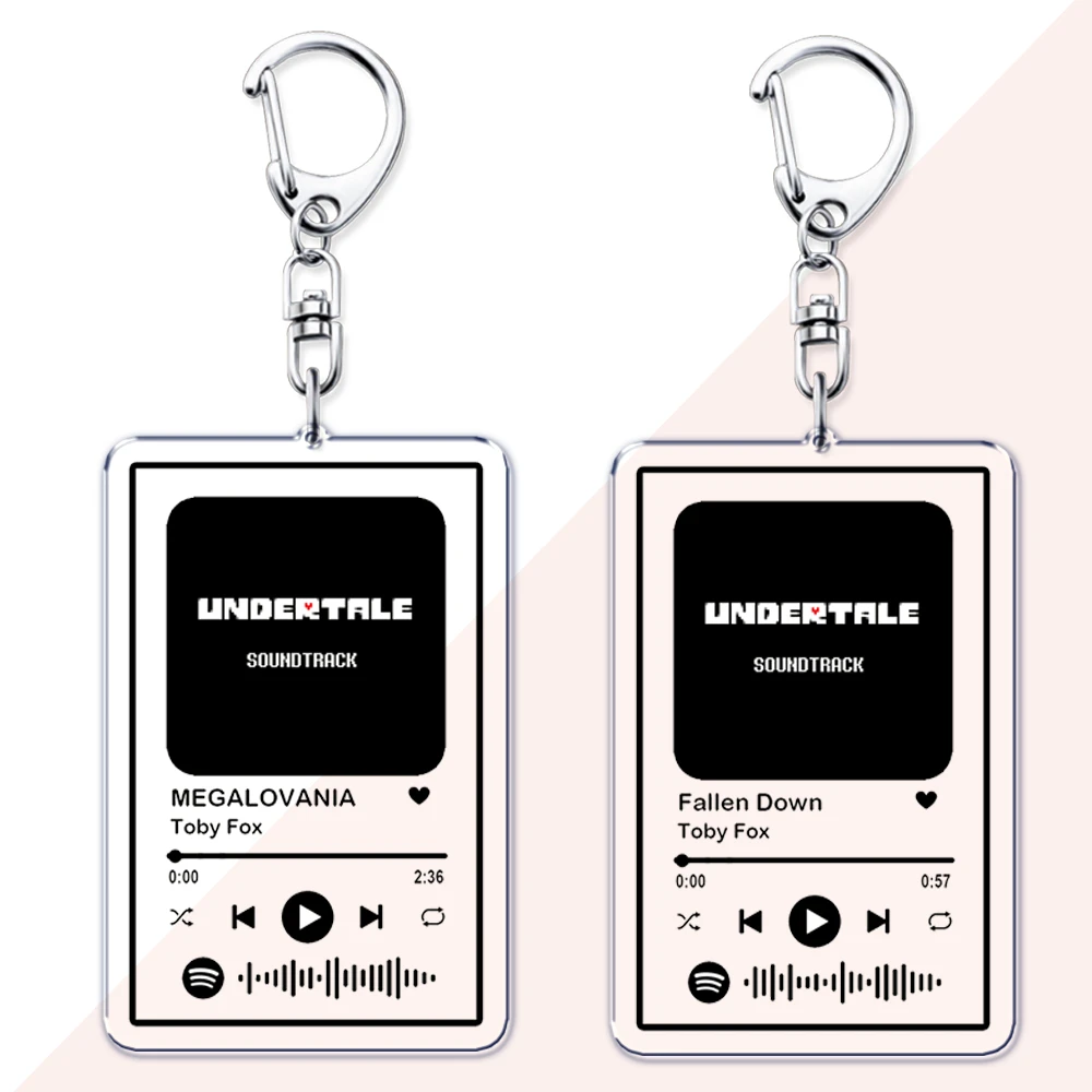 Game Deltarune Songs Keychains for Women Accessories Bag Original Game Soundtrack Music Keying Jewelry Fans Friend Gamer Gifts