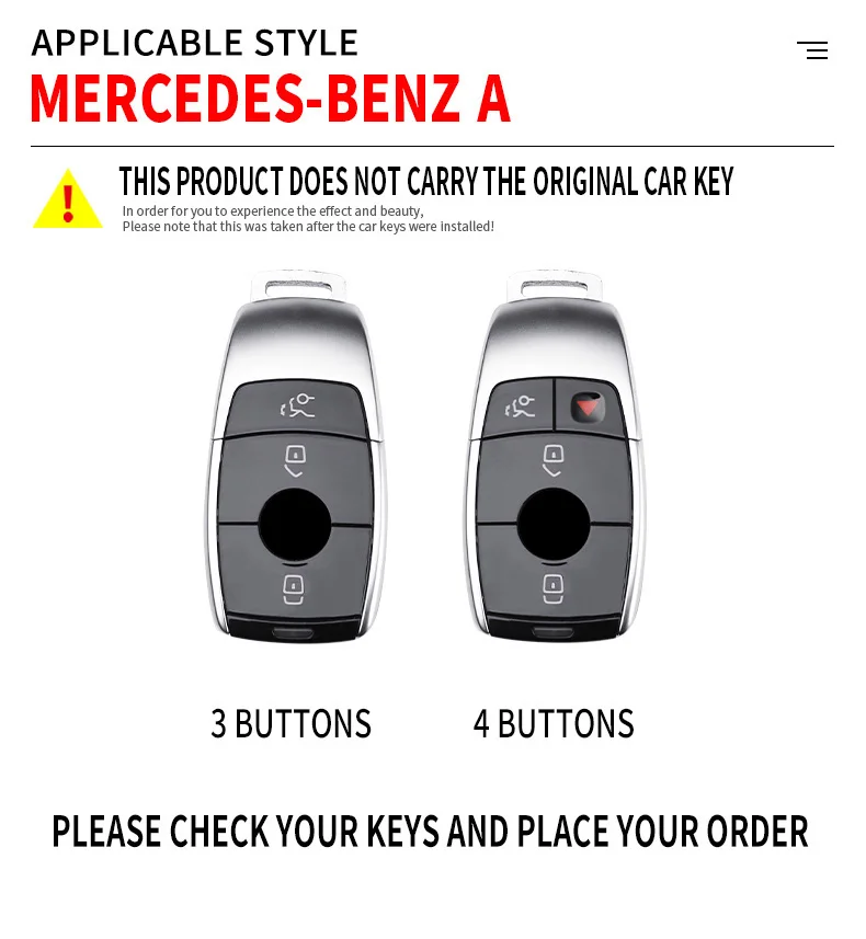 Car Zinc Alloy Key Case For Mercedes Benz A220 E63S AMG E-Class GLE 350 4MATIC E300 E400 E43 W213 Cover Holder Shell Fahsion Bag