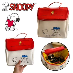 Snoopy Cartoon borsa cosmetica di grande capacità borsa da viaggio in pelle Pu per donna borsa da viaggio per ragazze impermeabile carina regalo di compleanno