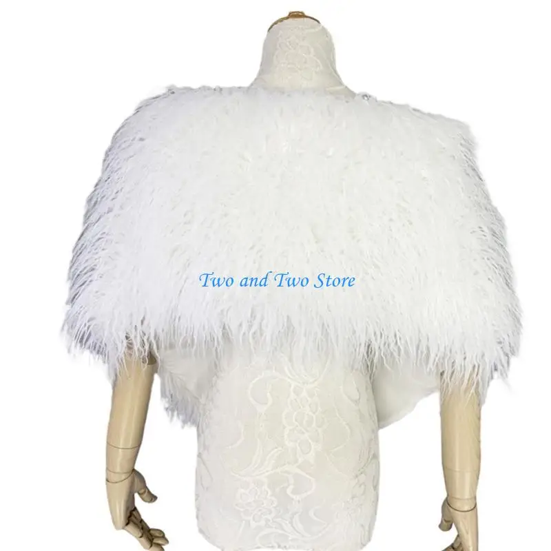 

HX6F Elegant Plush Shawl for Women Adjustable Shoulder Wrap for 1920s Cosplay