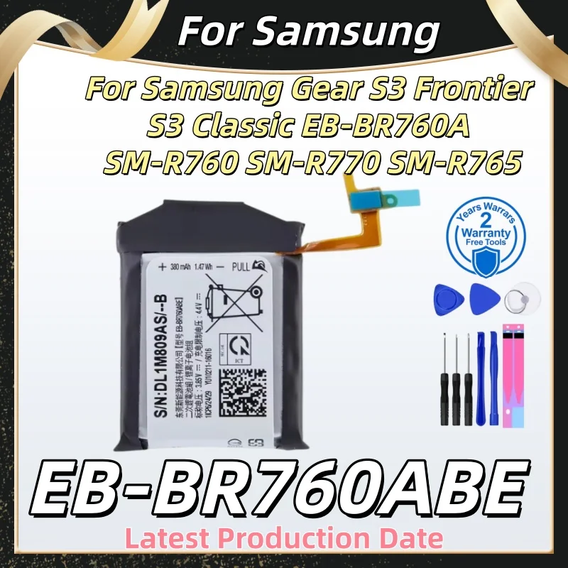 Brand New EB-BR760ABE 380mAh Battery For Samsung Gear 3 Frontier / Classic SM-R770 SM-R760 R765 SM-R765S Batteries+Tools