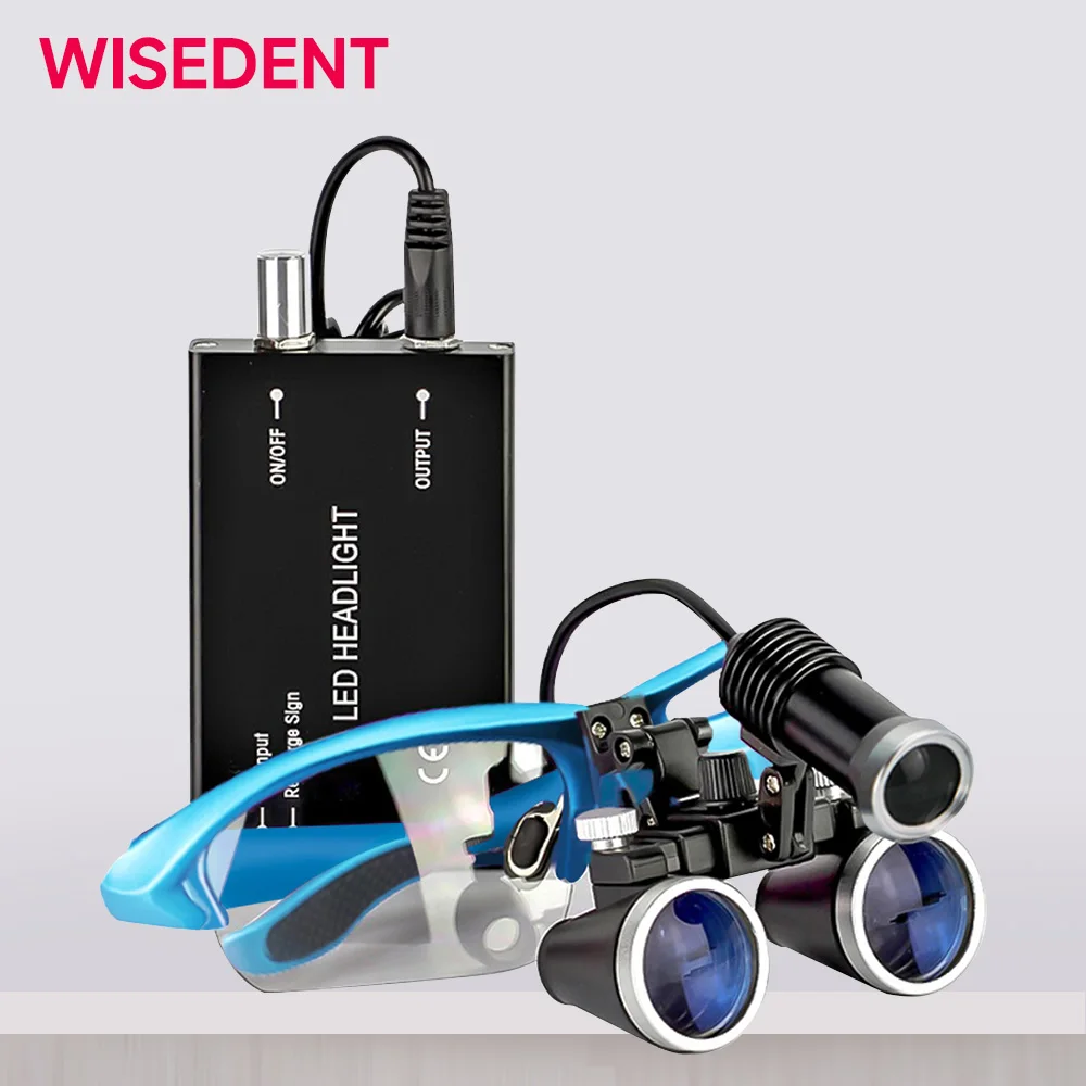 

Dental Loupes 2.5/3.5X Magnifier Lab Medical Magnification Binocular Magnifier Headlight Headlamp 5W Seperately Cloth Packaging