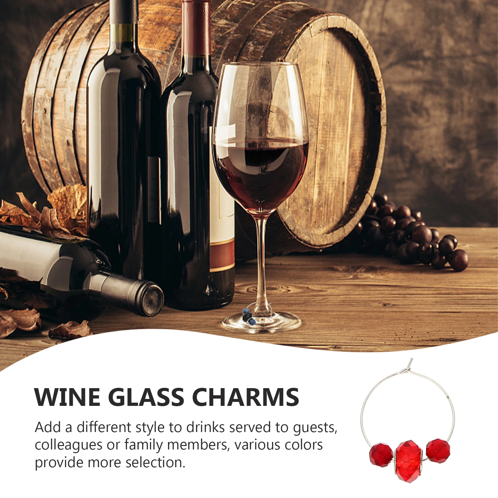 

6 pcs Wine Glass Rings Beads Markers For Party Home Bar Hotel Use Colorful Reusable Glass Identifier Kitchen Bar Supplies