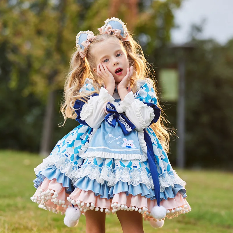 Baby Girls Summer Lolita Dress for Birthday Easter Party Clothes Children Spanish Dresses Infants Turkish Boutique Ball Gowns