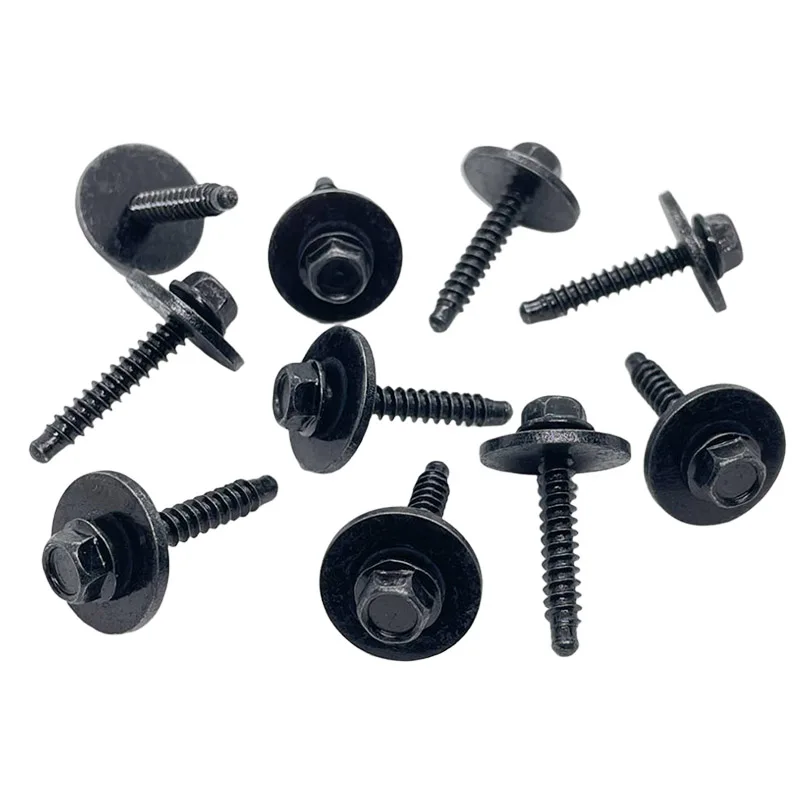 Car Black Metal Bolt Splash Shield Fender Liner Screws 11570498 for GM Buick Cadillac Chevy GMC 2010-On view 6