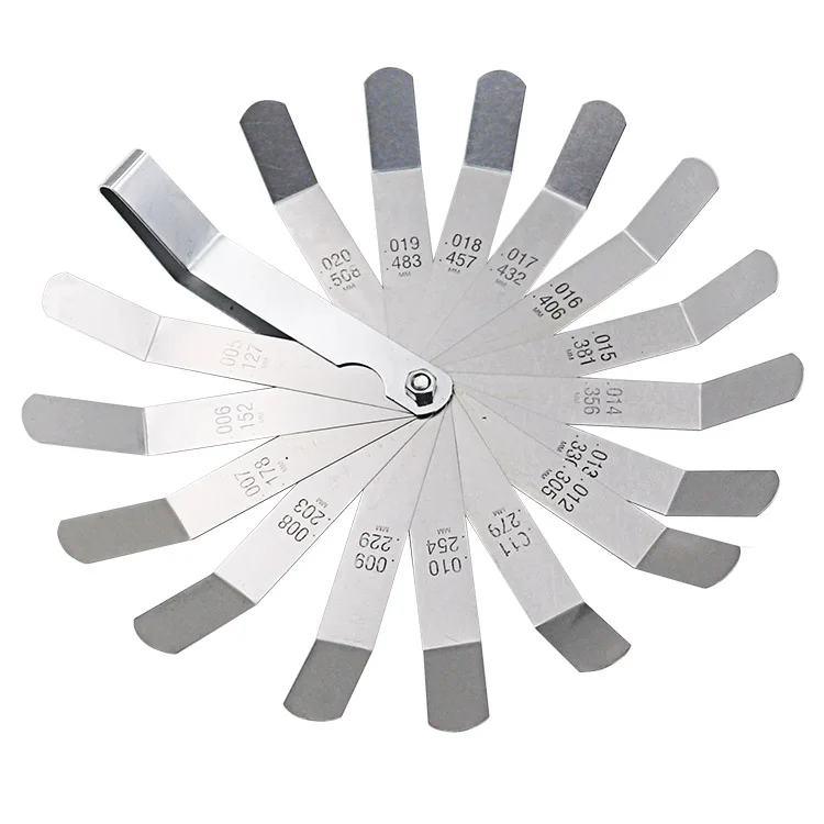 16 Blades Feeler Gauge Metric Gap Filler 0.127-0.508mm Gage Measurment Tool For Engine Valve Adjustment