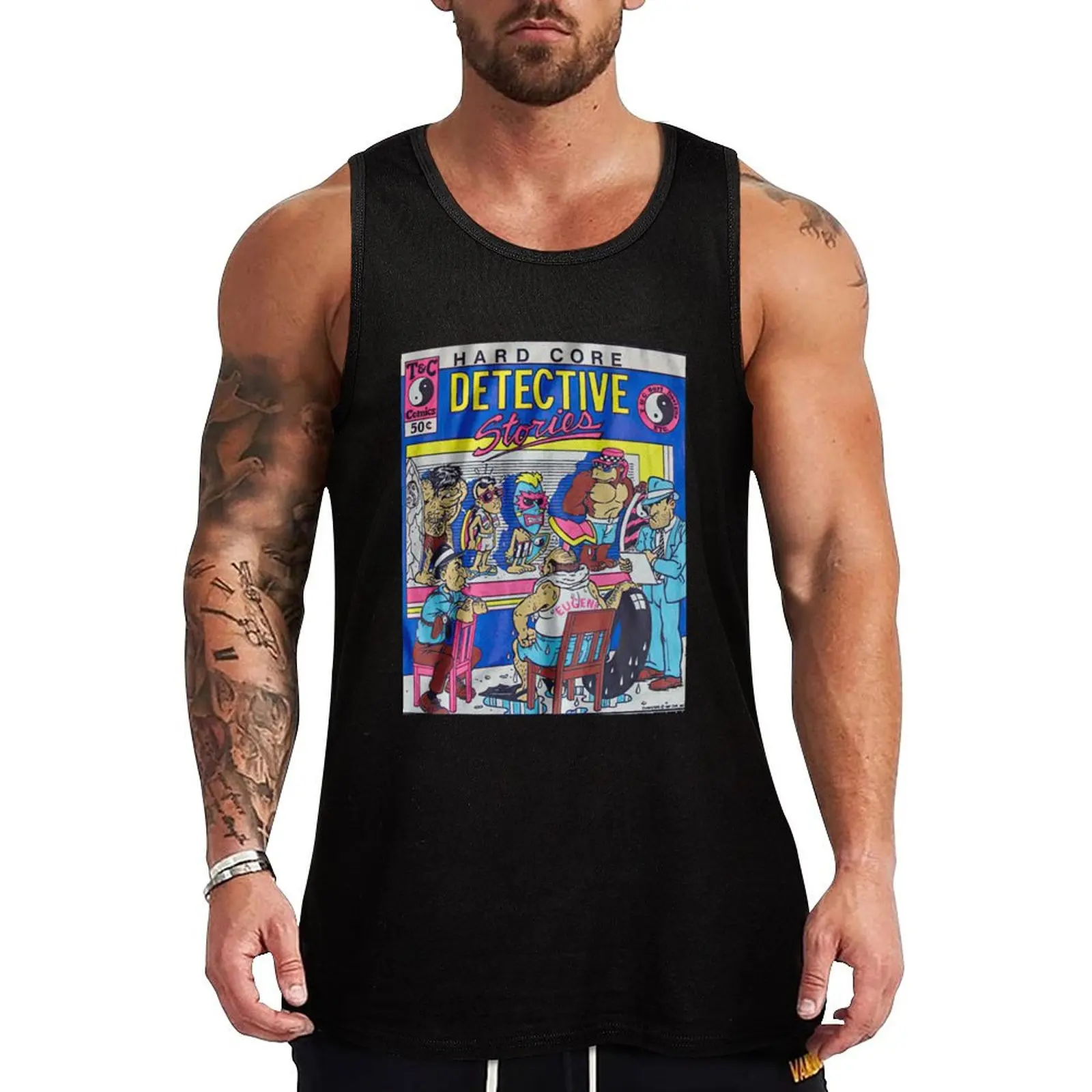 

T&C Da Boys Detectives 80s Surfing Tank Top Sleeveless Basic Tee Soft Regular Fit Tank Top