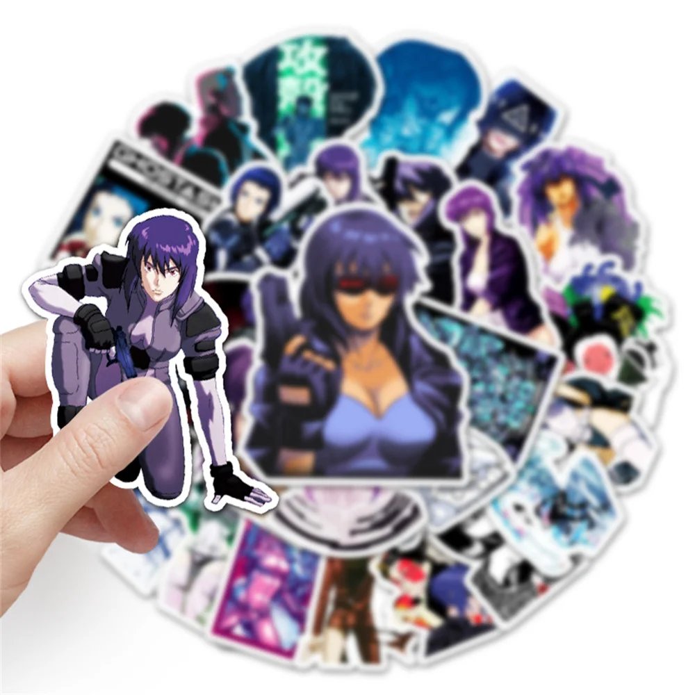 10/30/50pcs Classic Japan Anime Ghost In The Shell Kusanagi Motoko Sticker For Luggage Laptop Ipad Skateboard Sticker Wholesale