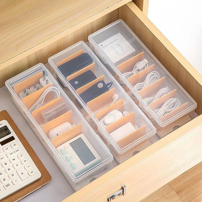 Clear Plastic Compartmentalized Organizer Box Holds 550+ Game Cards Storage Box With Adjustable Divider For Cards
