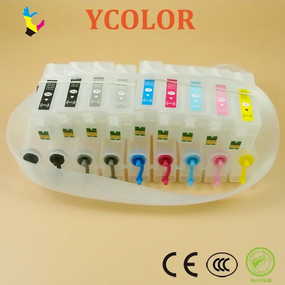 Sistema de tinta a granel SC P600 para impresora Epson SureColor P600 R3000 sistema de suministro continuo de tinta CISS con chips de reinicio automático SC-P600