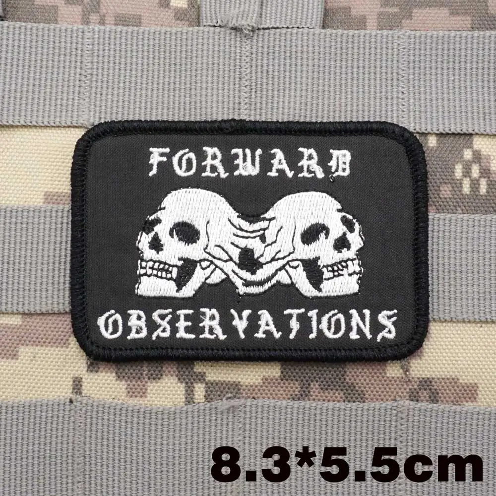 Forward Observations Group Military Tactical Embroidered Patches  Armband Backpack Badge with Hook Backing for Clothing