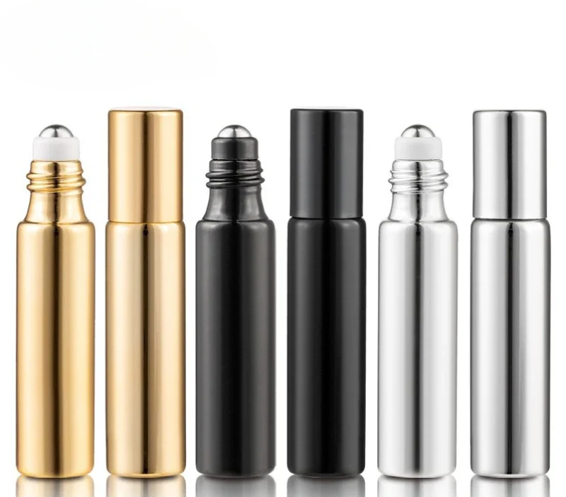 1-5 個 5/10 ミリリットルエッセンシャルオイルボトルロールオンボトルステンレス鋼ローラーボールマッサージ詰め替え容器香水アイクリーム