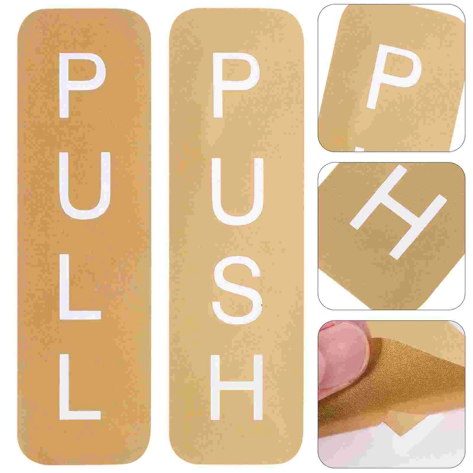 Gold Sliding Door Sticker Doors Nail Stickers Pull Push Adhesive Sign for House Number