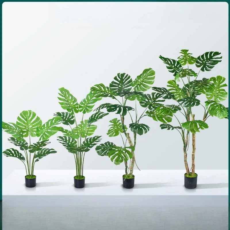 

160cm Fake Monstera Plant Artificial Green Leaves Indoor Office Home Decor Plastic Potted Tree